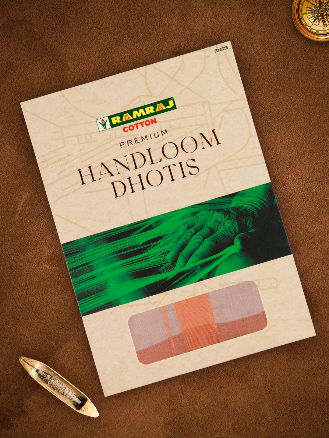 Men Premium Handloom Tissue Copper with Dhoti Jari Border HLM79