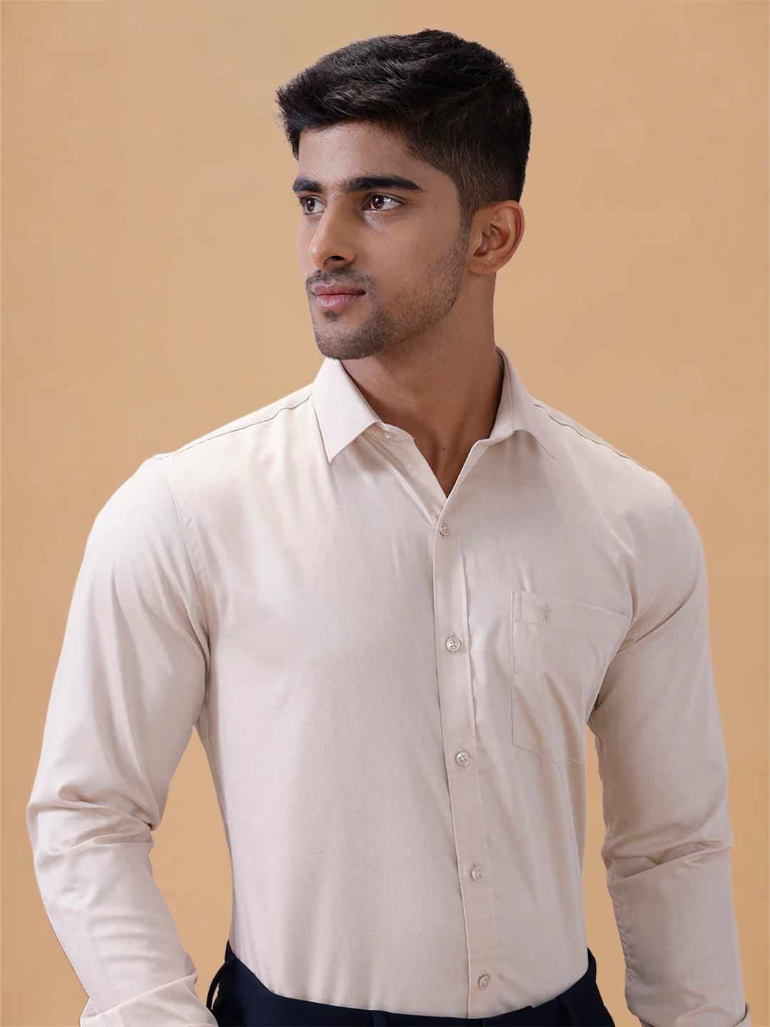 Cotton Rich LT Beige Sandal Regular Fit Shirt T61 AKT1