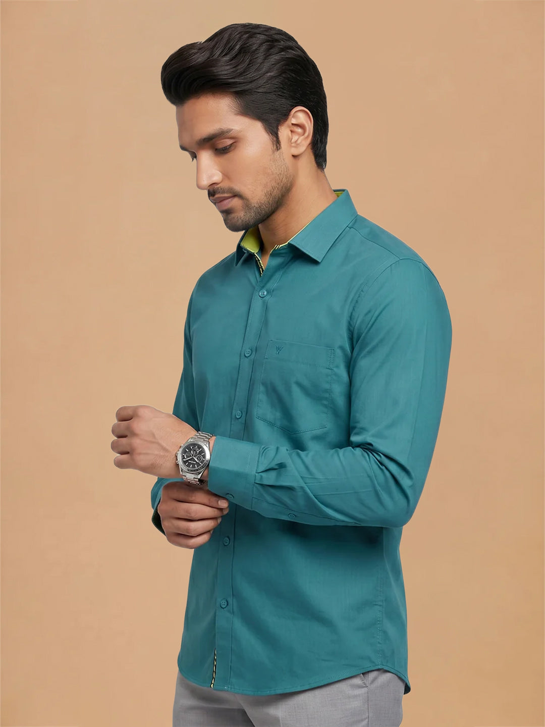 Pack of 2 | 100% Cotton Smart Fit Shirts - Blue & Maroon