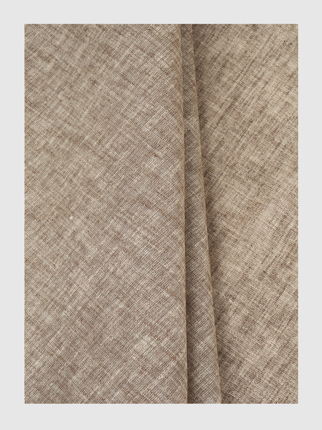 Men Cotton Blend Dark Brown Self Design Shirt and Kurta Fabric Lampus