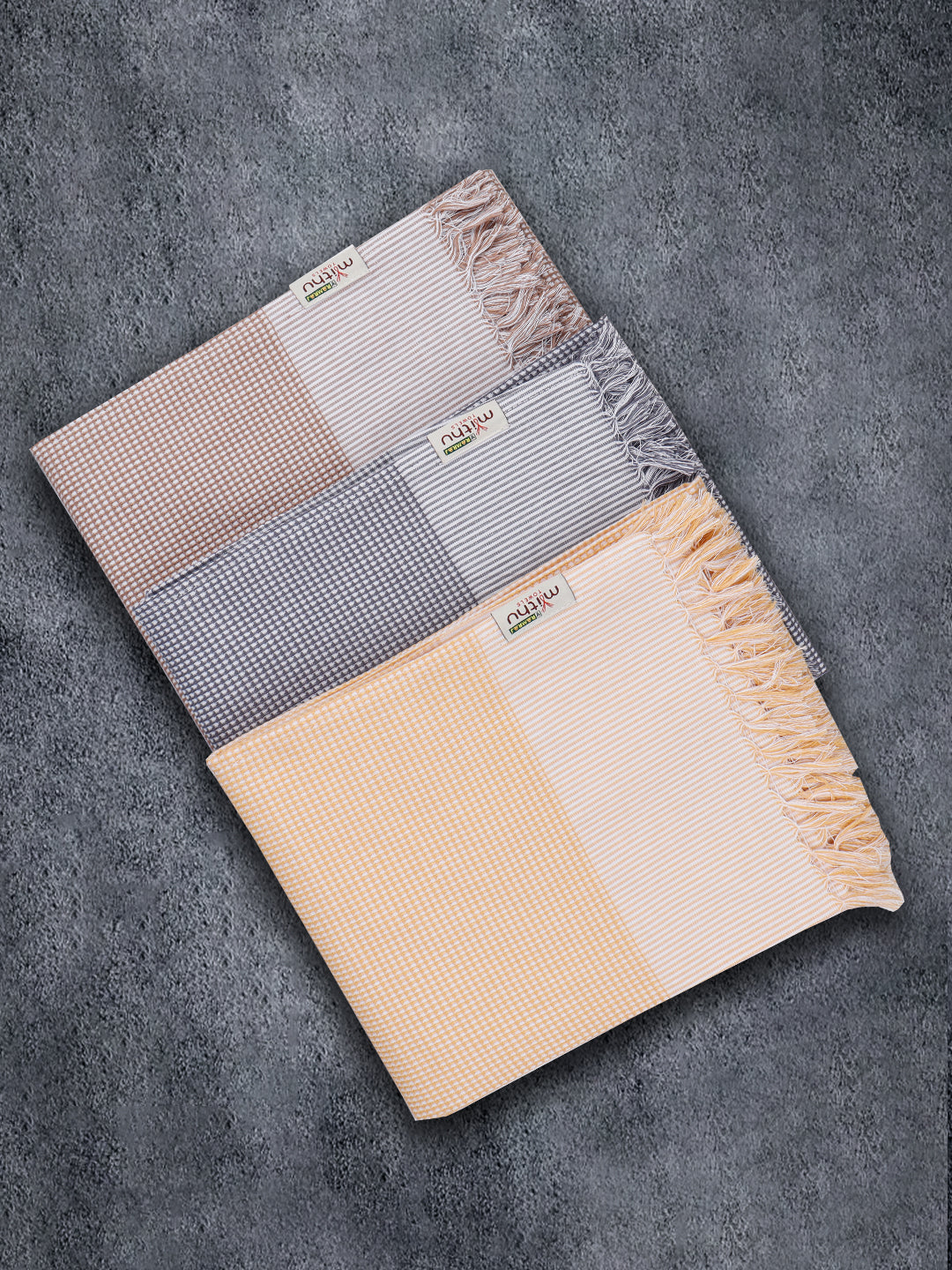 Premium Soft Feel Checked Bath Towel Family 1104 (Pack of 5)