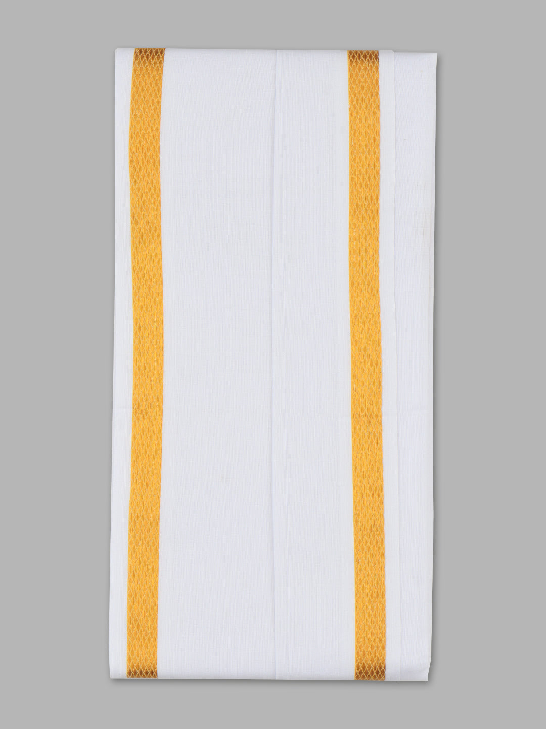 Cotton Blend White Towel with 1/2" inch Gold Jari Border Greedam