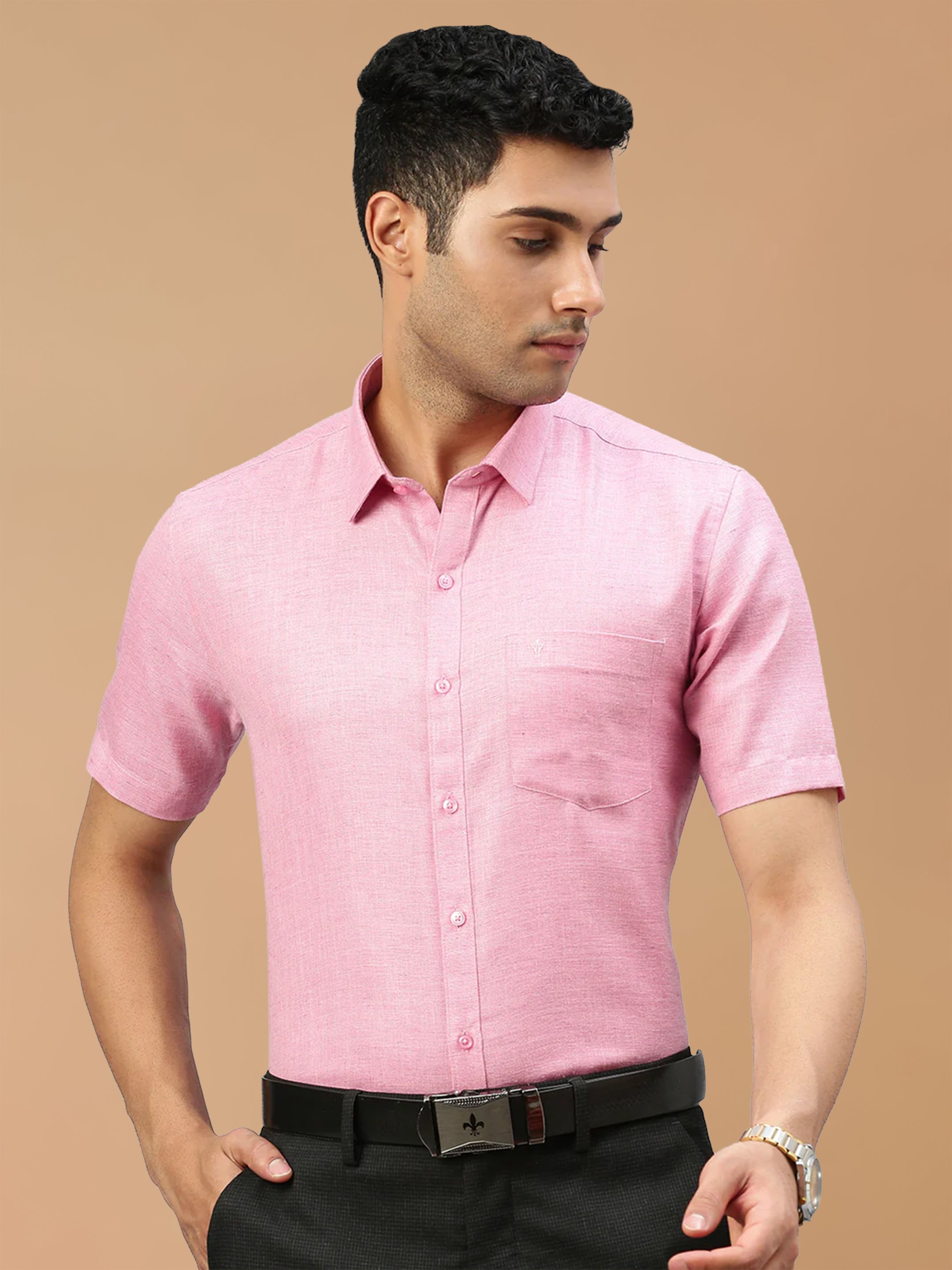 Cotton Rich Purply Pink Regular Fit Shirt T7 CG13