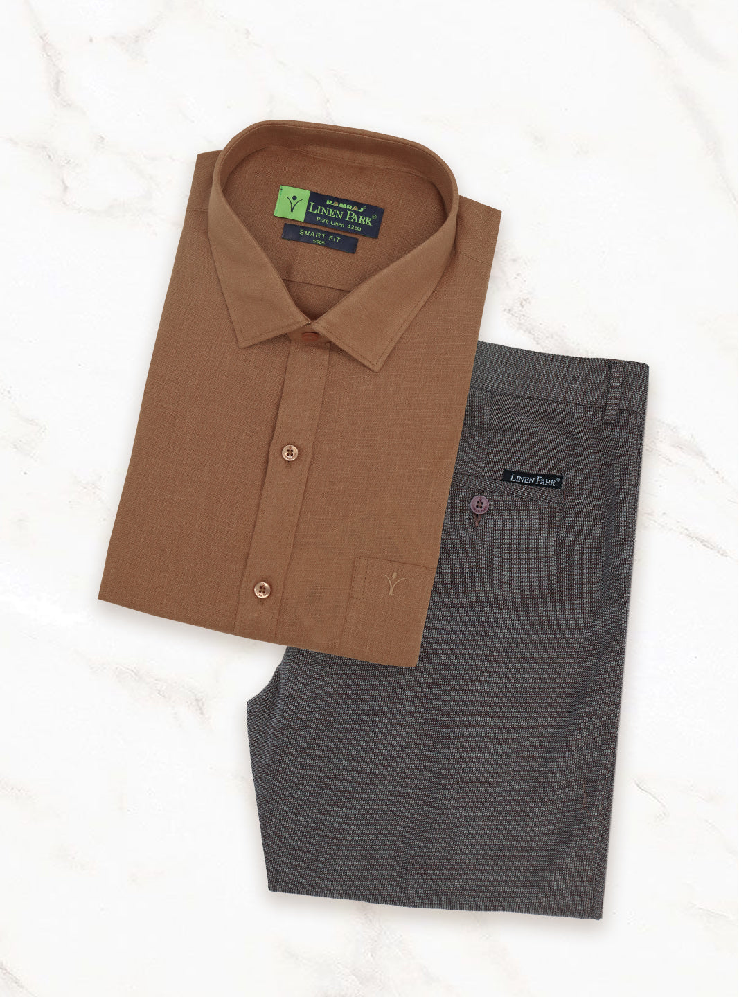 Mens Pure Linen Shirt and Linen Cotton Pant Combo L115