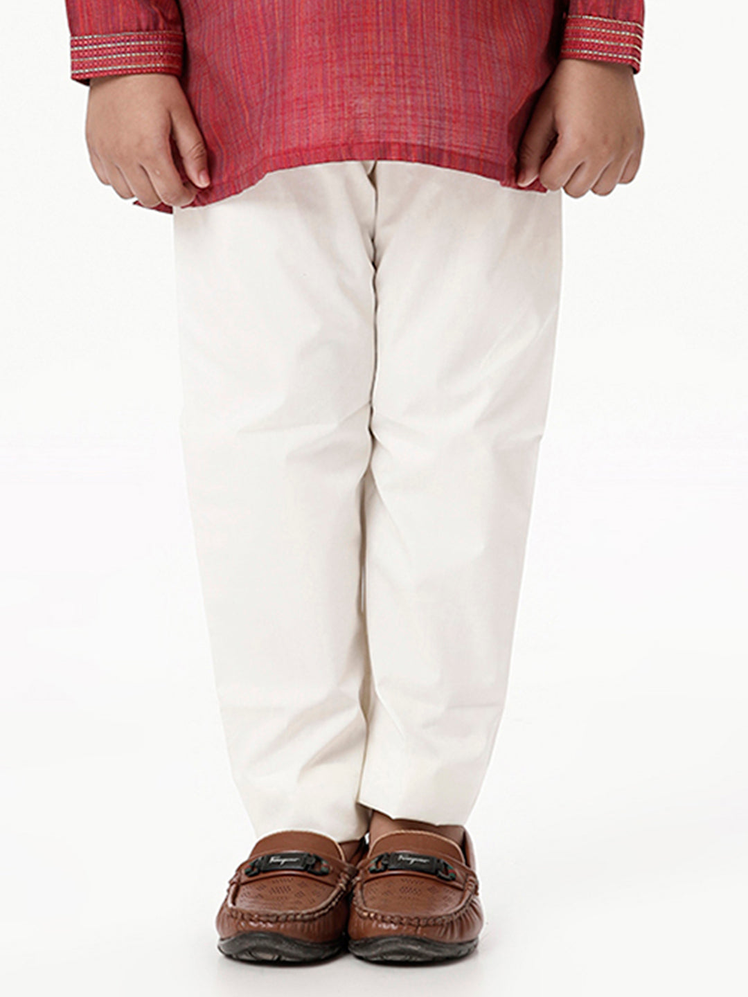 Boys Cotton Cream Pyjama Pant-Zoom view