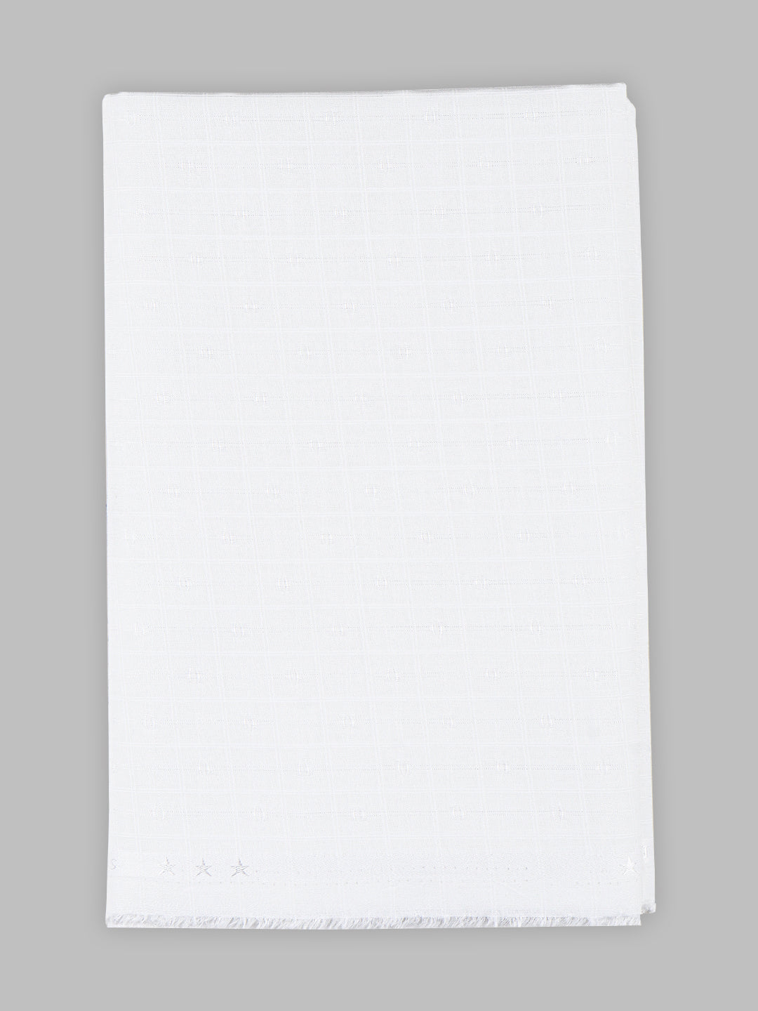 Men Mono Cotton Self Design Shirting White Ideal Dobby 03