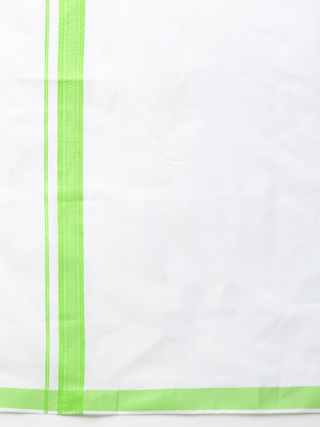 Mens Matching Border Adjustable Dhoti & Full Sleeves Shirt Set Green CC6-Bottom view