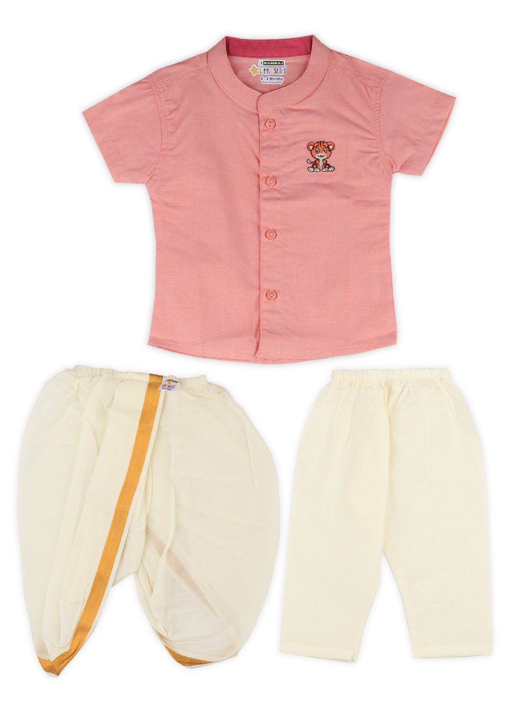 Born Baby Shirt with Pant and Panchakacham Set Tonys Pink G47