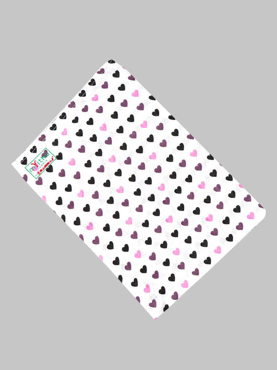 Cotton White Printed Bath Towel (2 PCs Pack)
