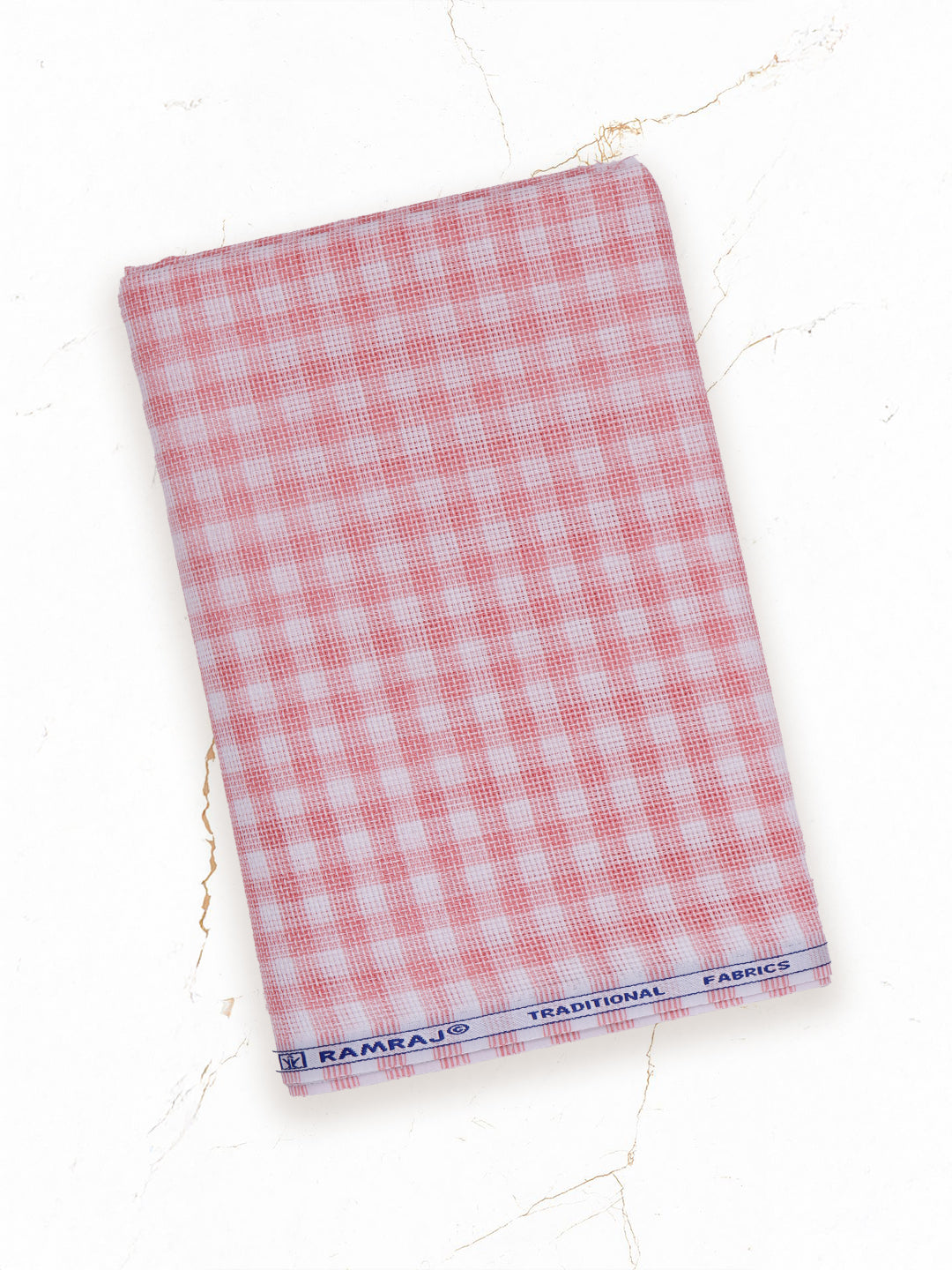 Men Cotton Rich Checked Shirt Fabric Pink High Style