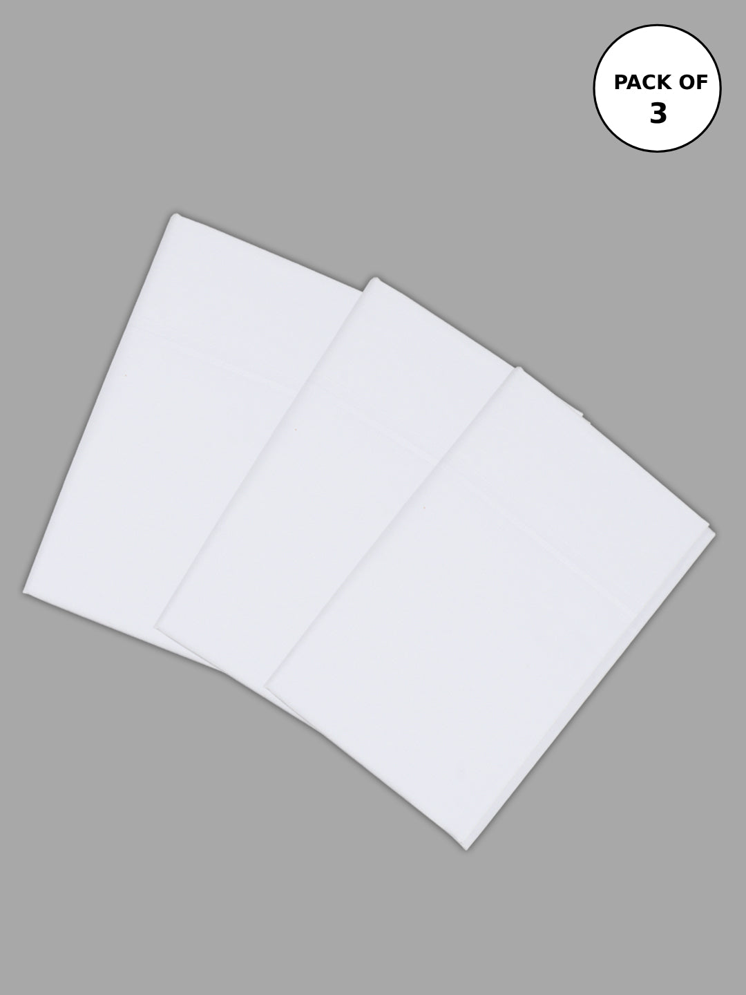 Men Cotton Blend Single Layer White Dhoti with Small Border Paramas (Pack of 3)
