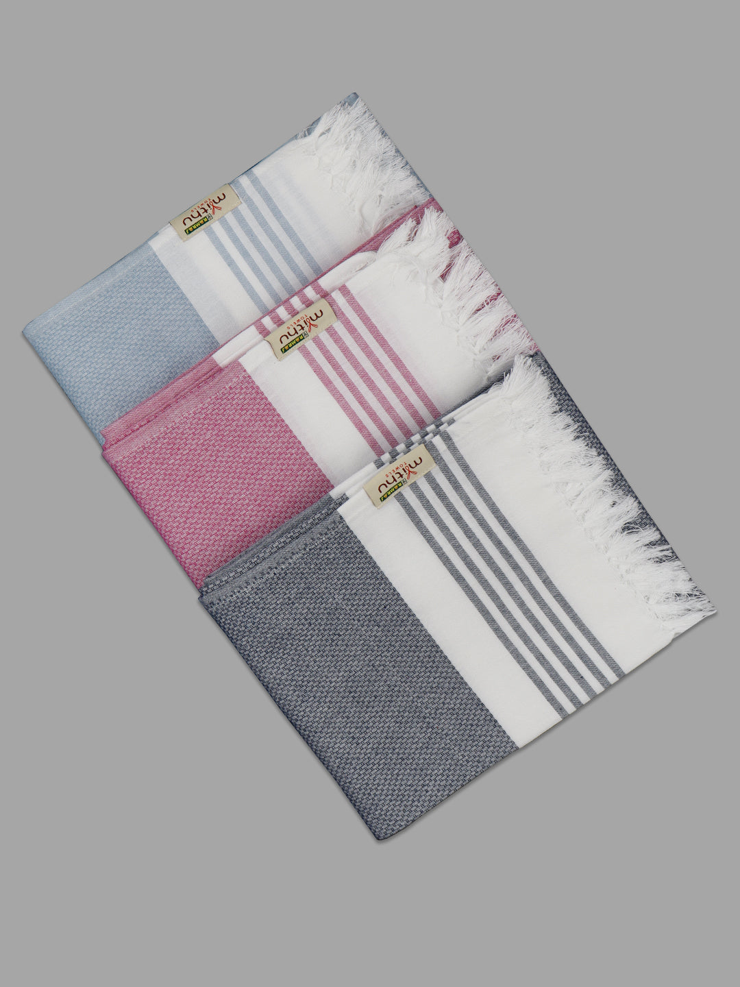 100% Cotton Self Designed Family Bath Towel Signature 1125 (Pack of 5)