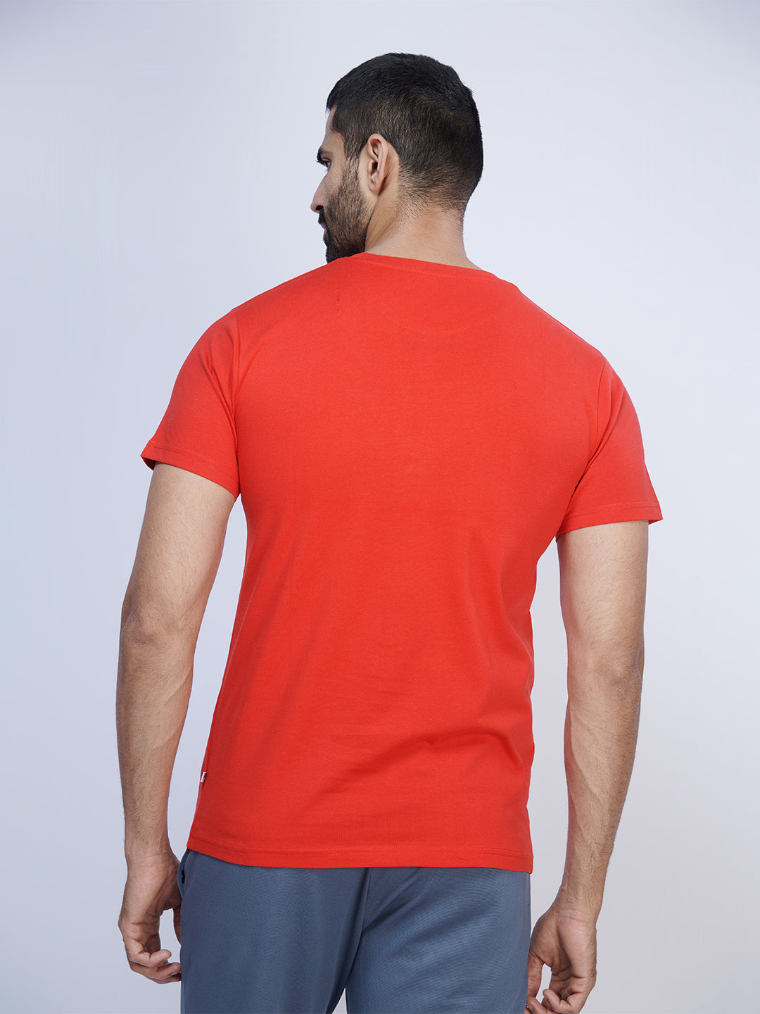 Red Graphic Printed Round Neck Casual T-Shirt GT48