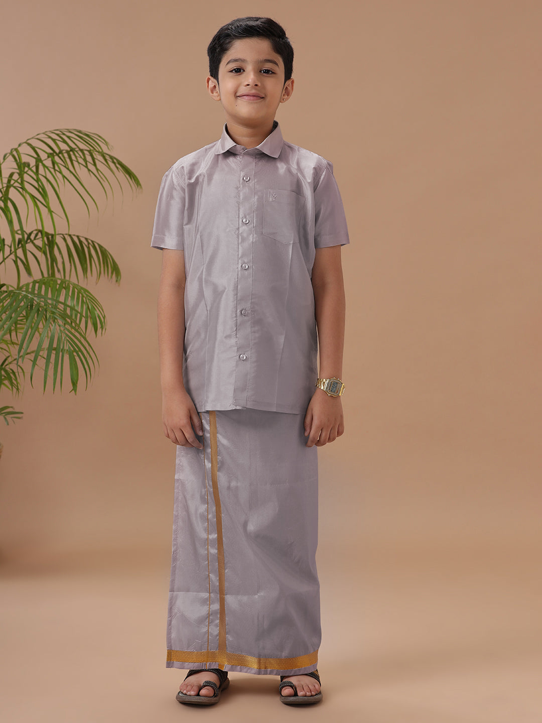 Boys Shirt & Dhoti Set Swayamvara Violet