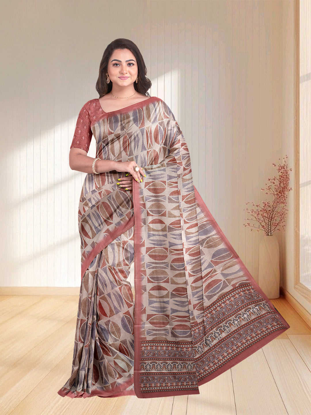 Women Sandal Semi Tussar Saree ST246