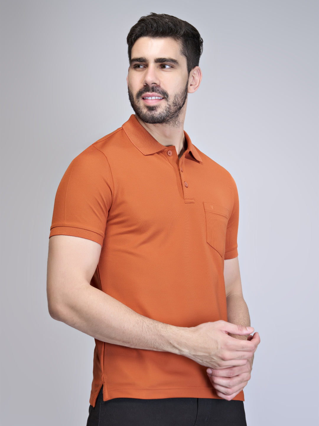 Men Cotton Rich Orange & Silver Berry Expert Polo Tshirt Combos