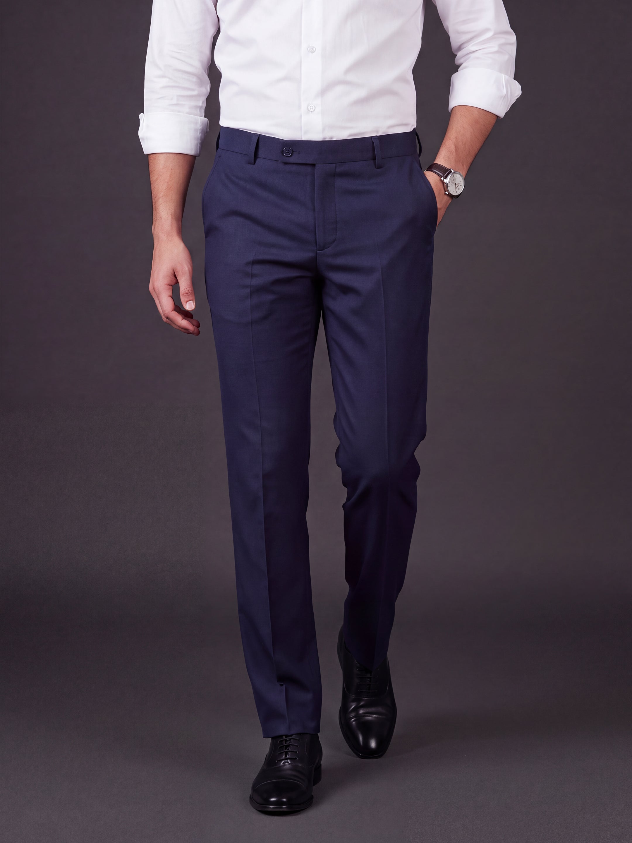 Prima Club Cotton Poly Viscose Stretchable Waistband Dark Blue Pants