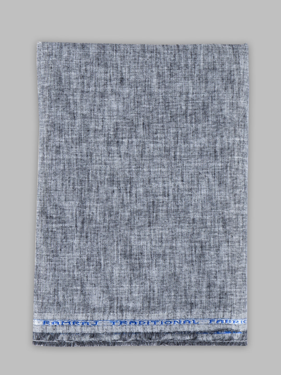 Men Cotton Blend Dark Grey Self Design Shirt and Kurta Fabric Lampus