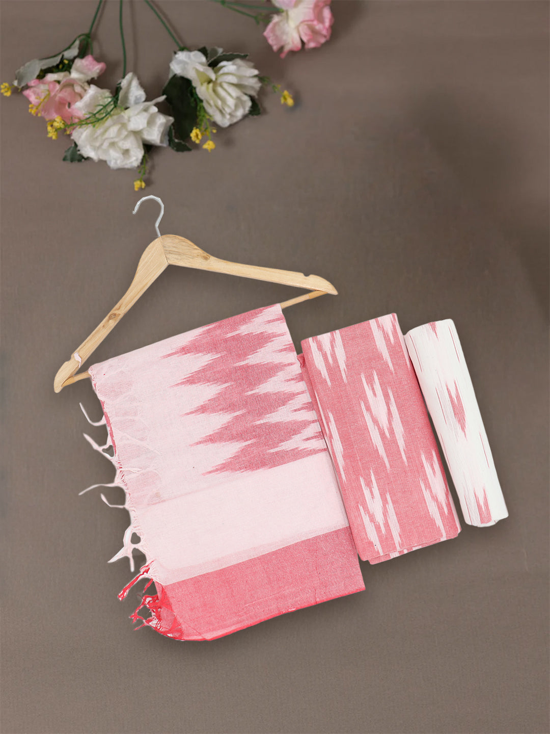 Women Pure Cotton Dress Material Pink DM320