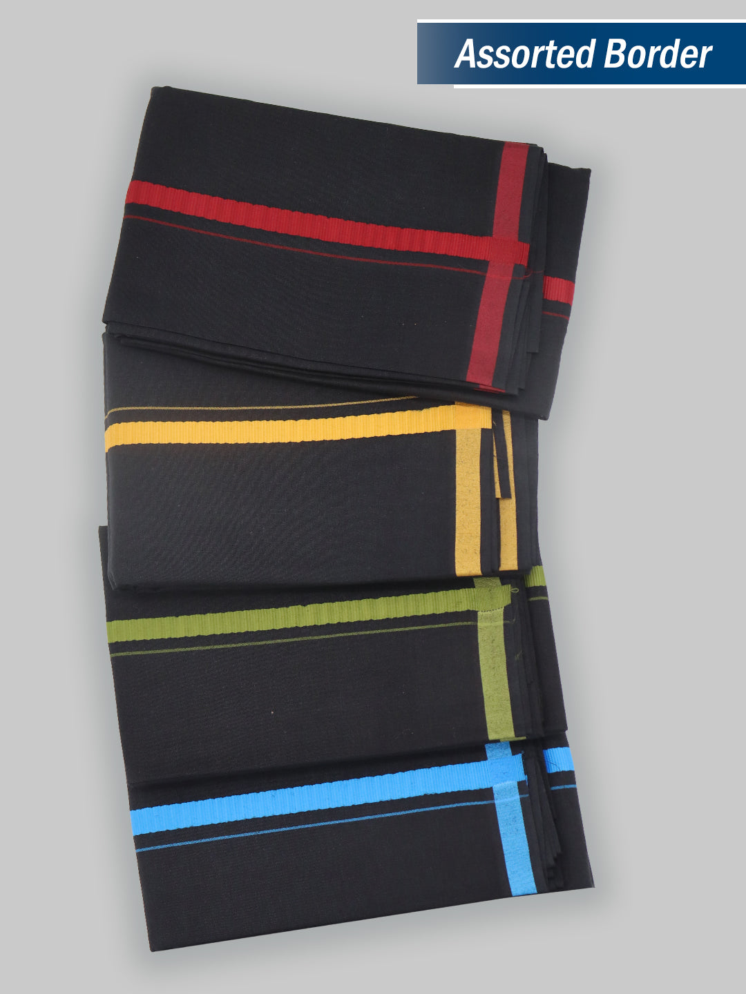 Devotional Black Towel with Big Border (Pack of 2)