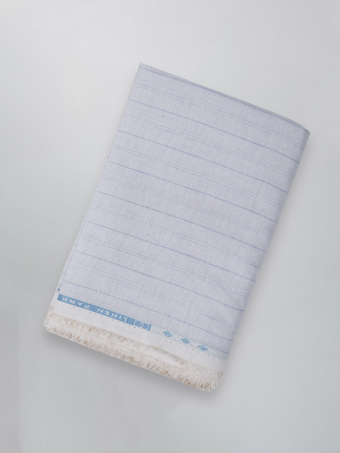 Men Linen Rich Light Blue Stripes Shirt Fabric Prime