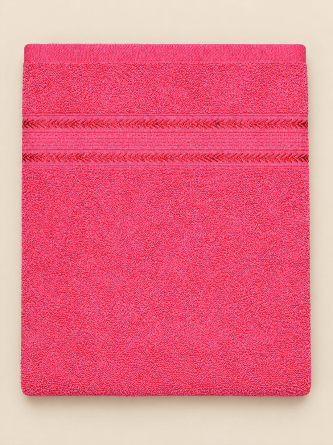 100% Cotton Pink Terry Bath Towel - 380 GSM | 75 x 150 cm