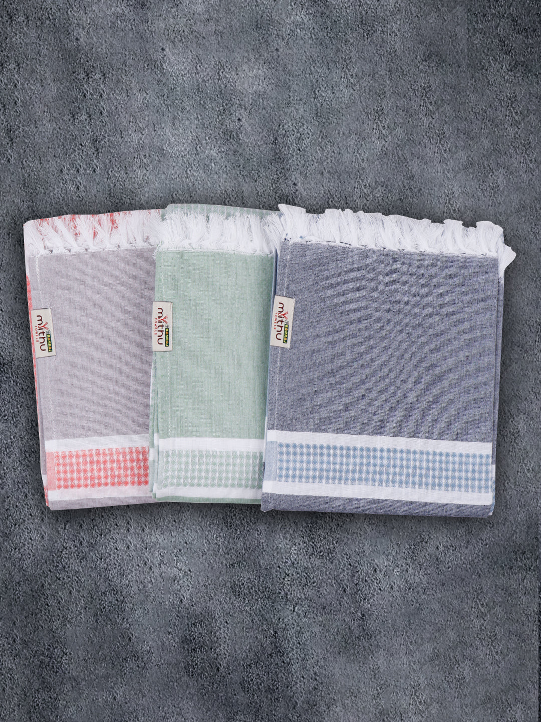 100% Cotton Checked Family Bath Towel Signature 1110 (Pack of 5)