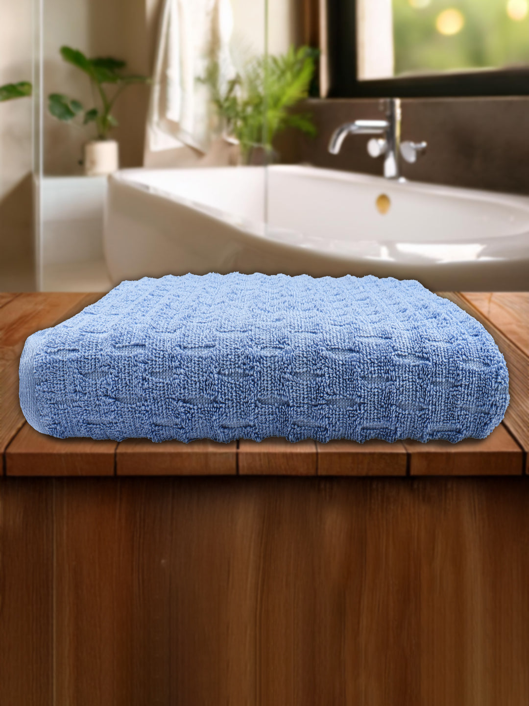 Luxury Terry Low Twist  Bath Towel  Blue