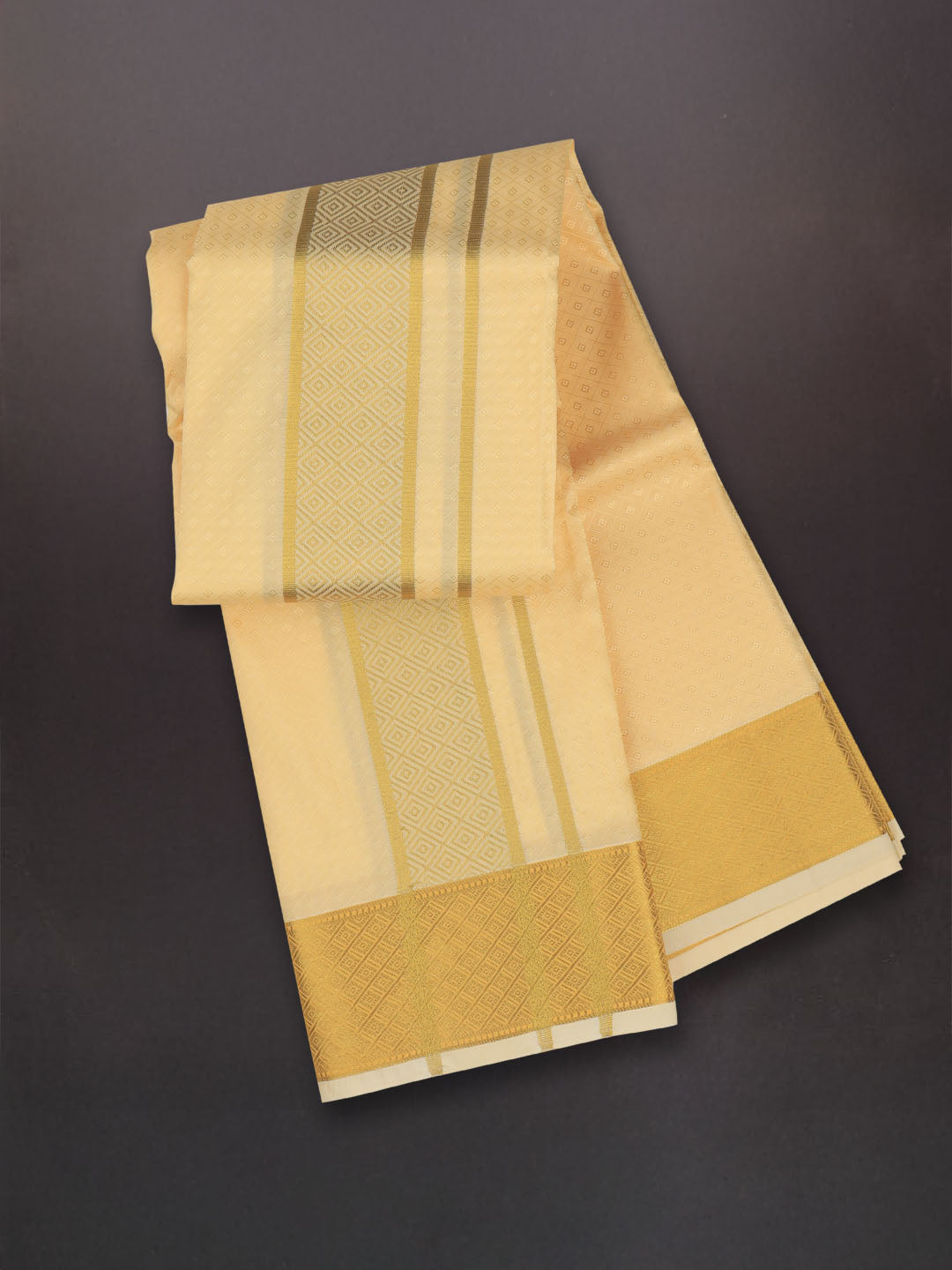 Men Art Silk Dhoti & Shirting Set Peach Mangalakara 140k (2 in 1) M35