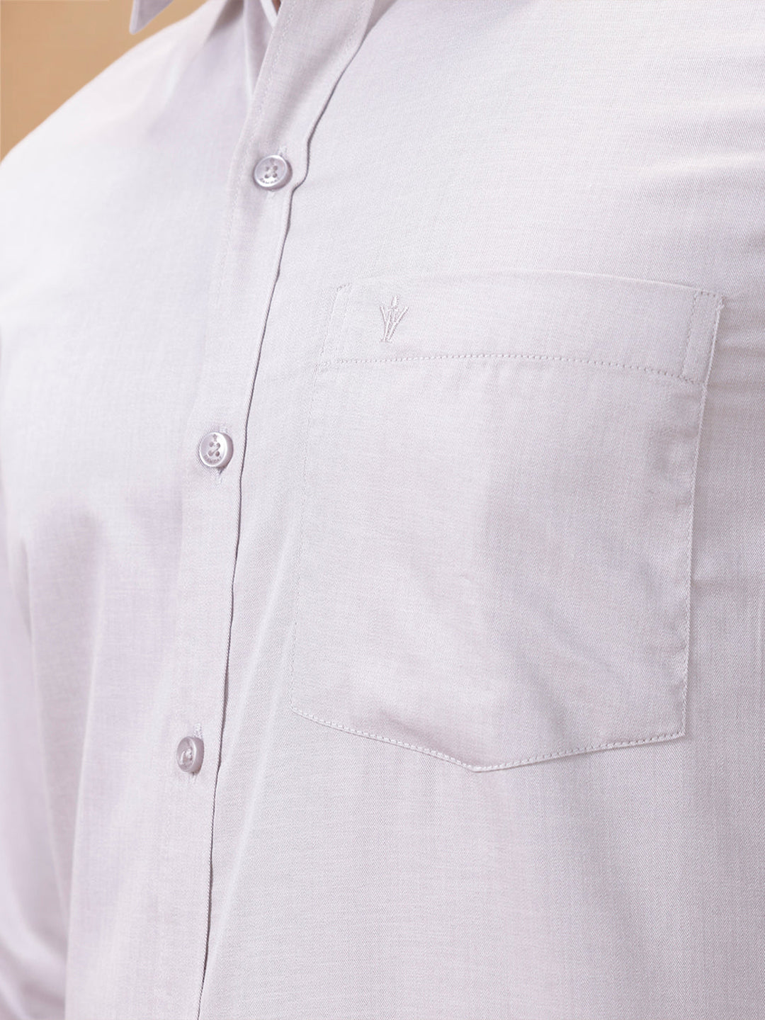 Cotton Rich LT Beige Grey Regular Fit Shirt T61 AKT5