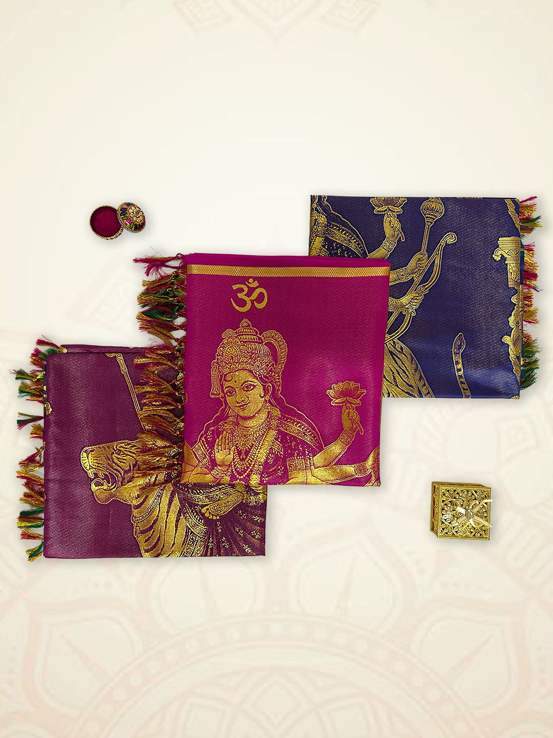 Art Silk Kanaga Durga Ponnadai Shawl Assorted Colour 518