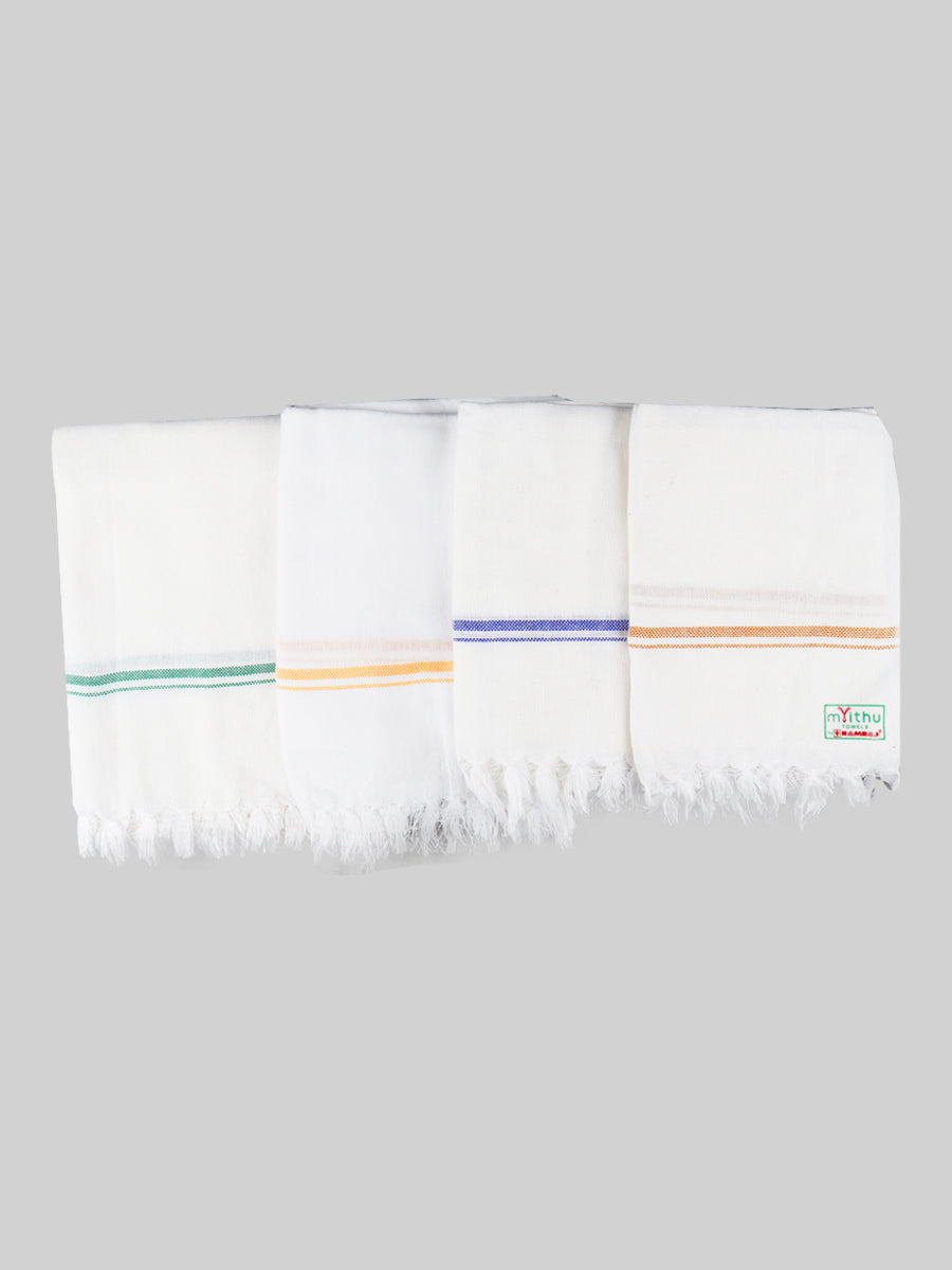 Cotton White Bath Towel NO4091 (2 PCs Pack)-Mix colours