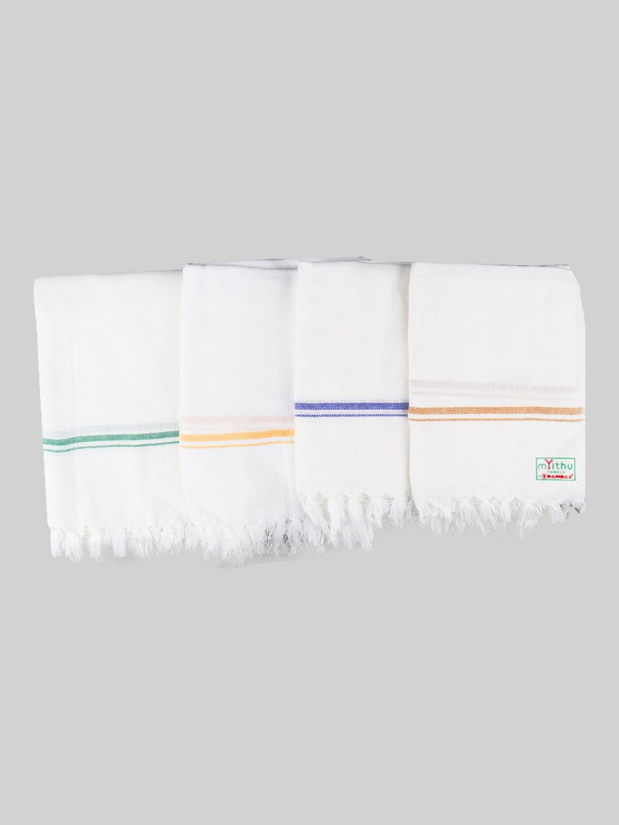 Cotton White Bath Towel NO4091 (2 PCs Pack)-Mix colours