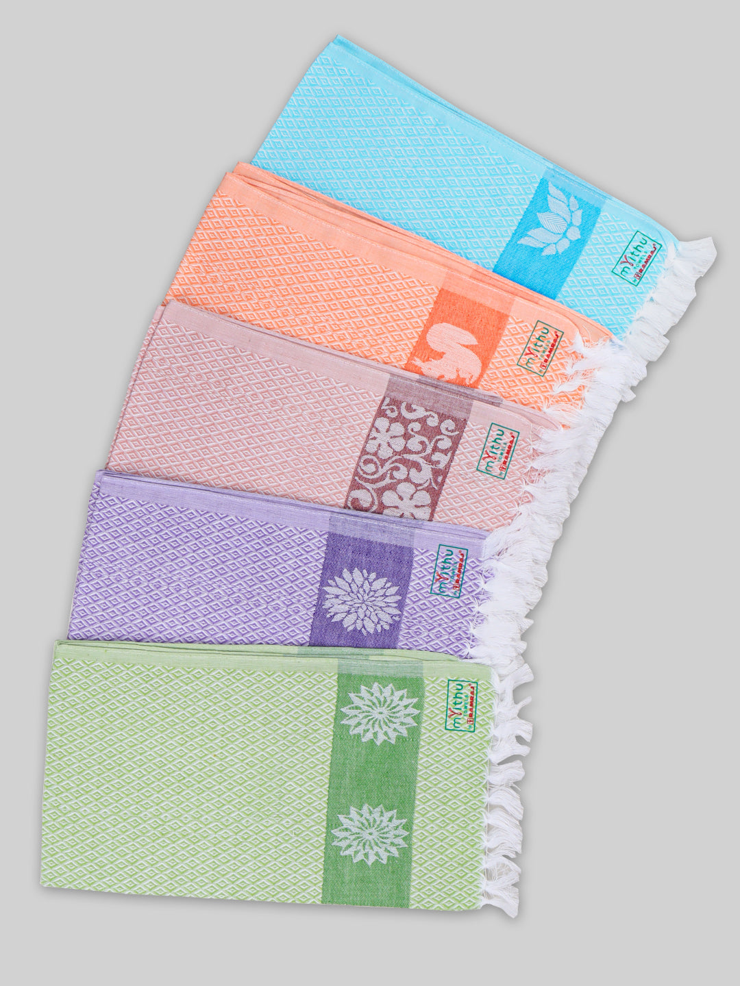 Cotton Assorted Colour Napkin Towel Pack of 5