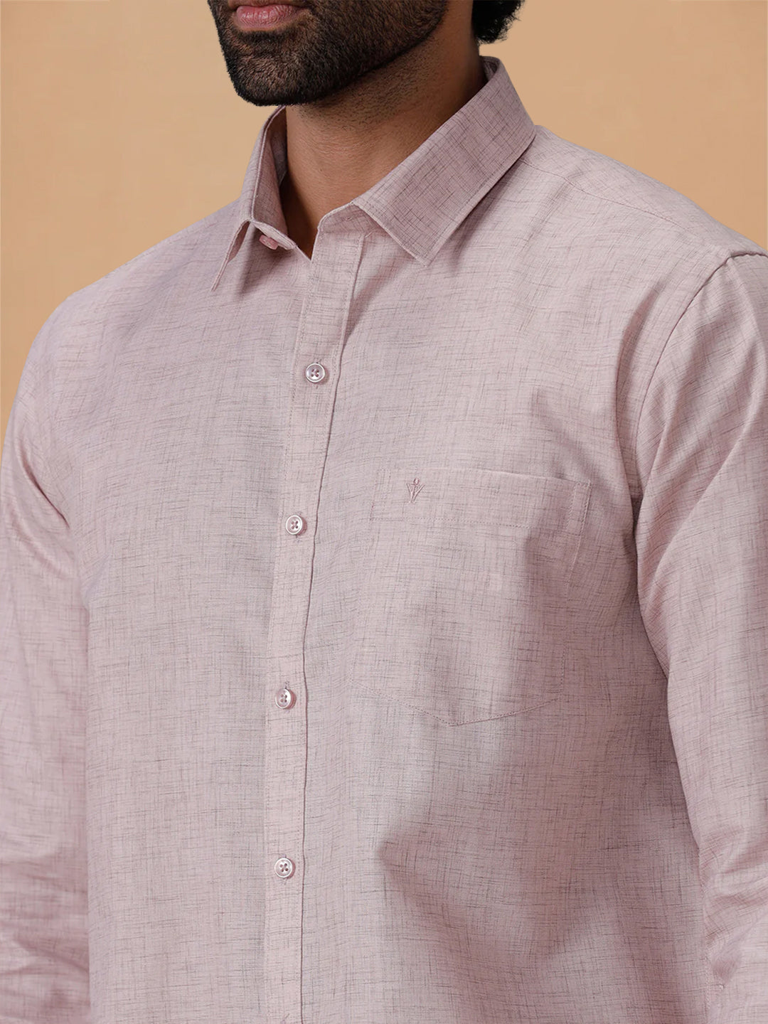 Cotton Rich Pinky Brown Regular Fit Shirt Trendy 8 YH7