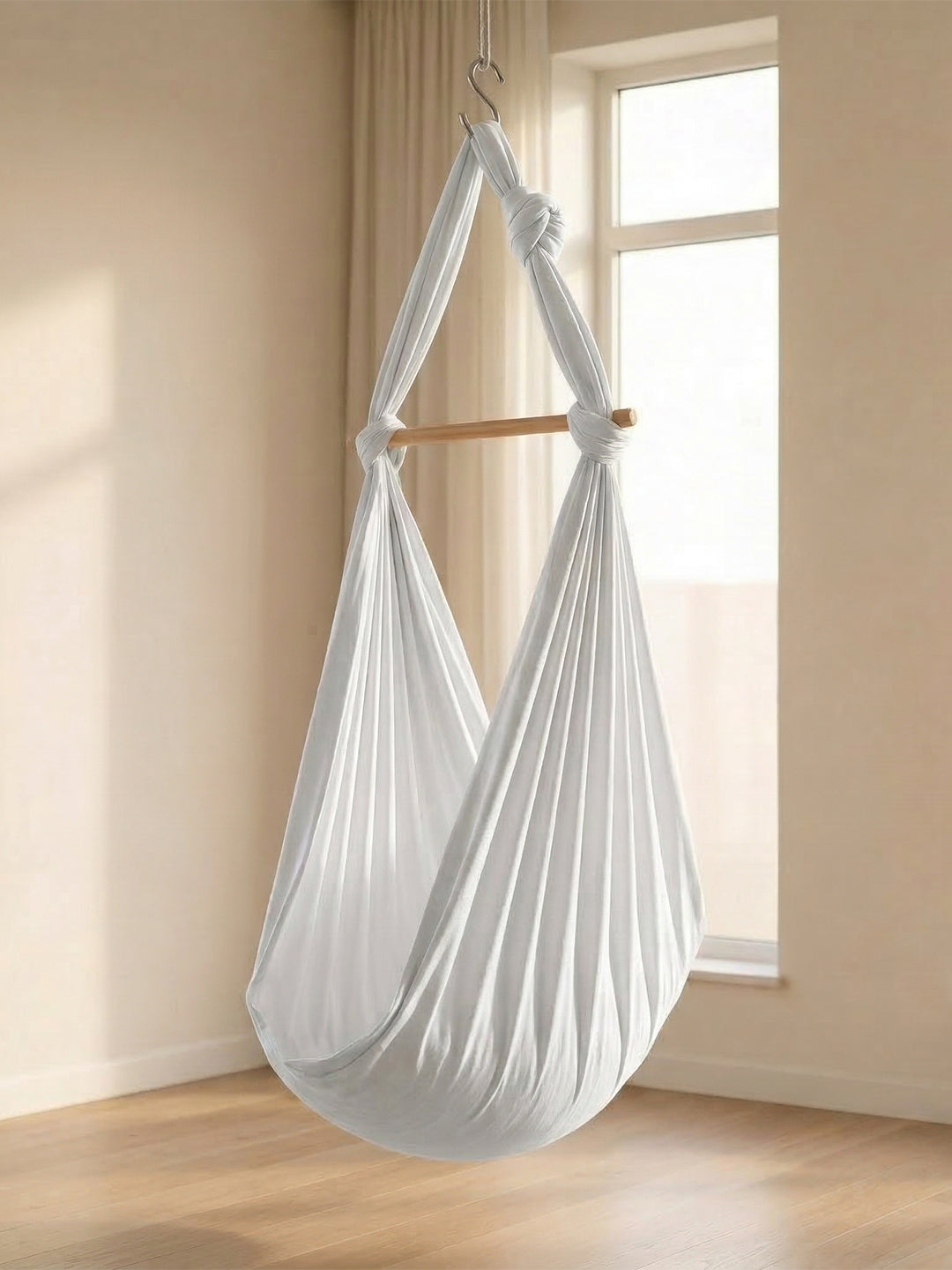 Premium Soft Cotton Baby Hammock White (Thottil/Jhula)