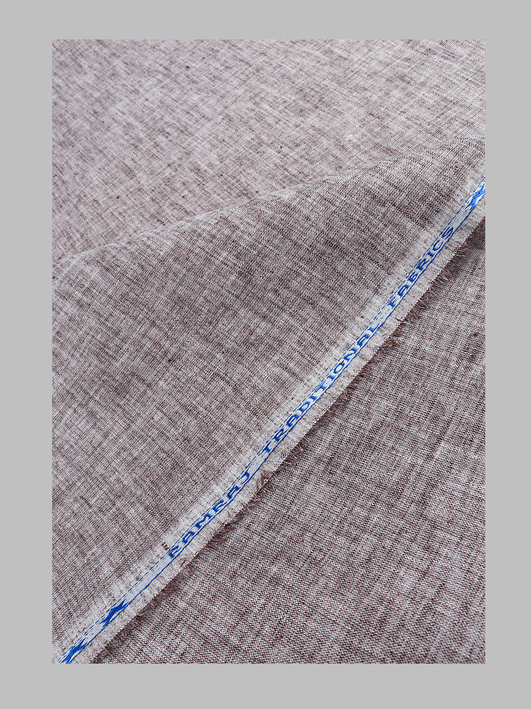 Men Cotton Blend Brown Self Design Shirt and Kurta Fabric Lampus