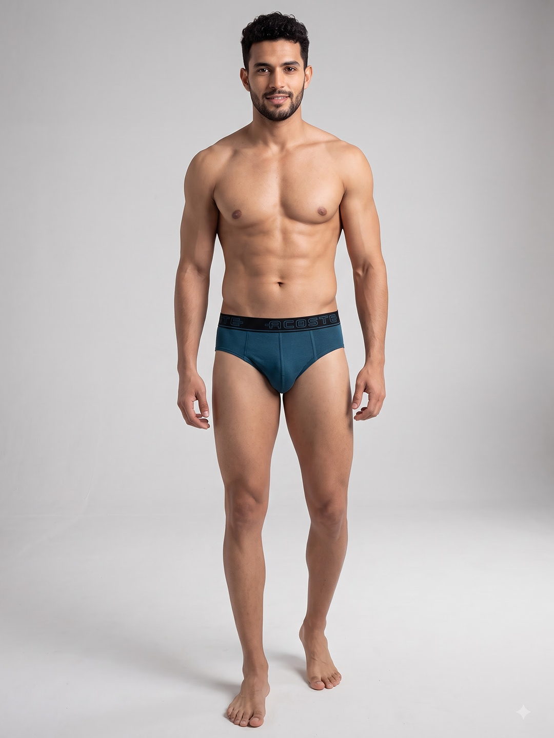 100% Cotton Assorted Colour Outer Elastic Brief Acoste 1015 (Pack of 2)