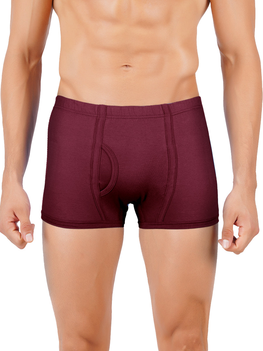 Combed Cotton without Pocket Trunk Inter Elastic Vintrack (2PCs Pack)-Brown