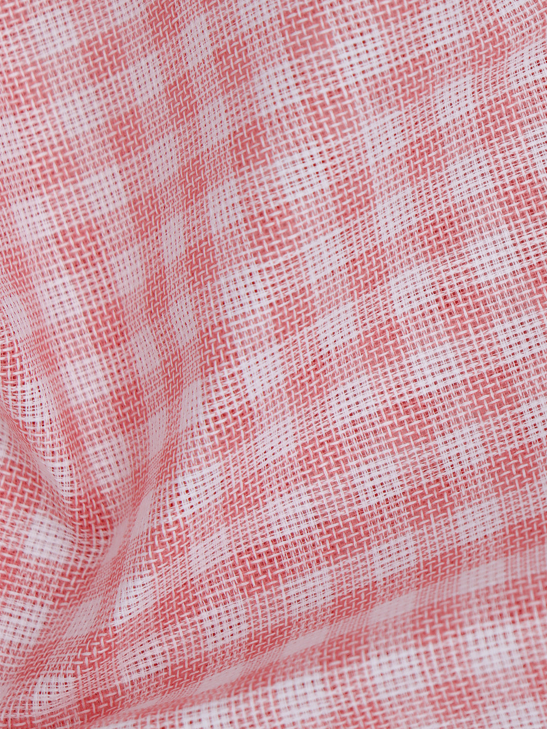 Men Cotton Rich Checked Shirt Fabric Pink High Style