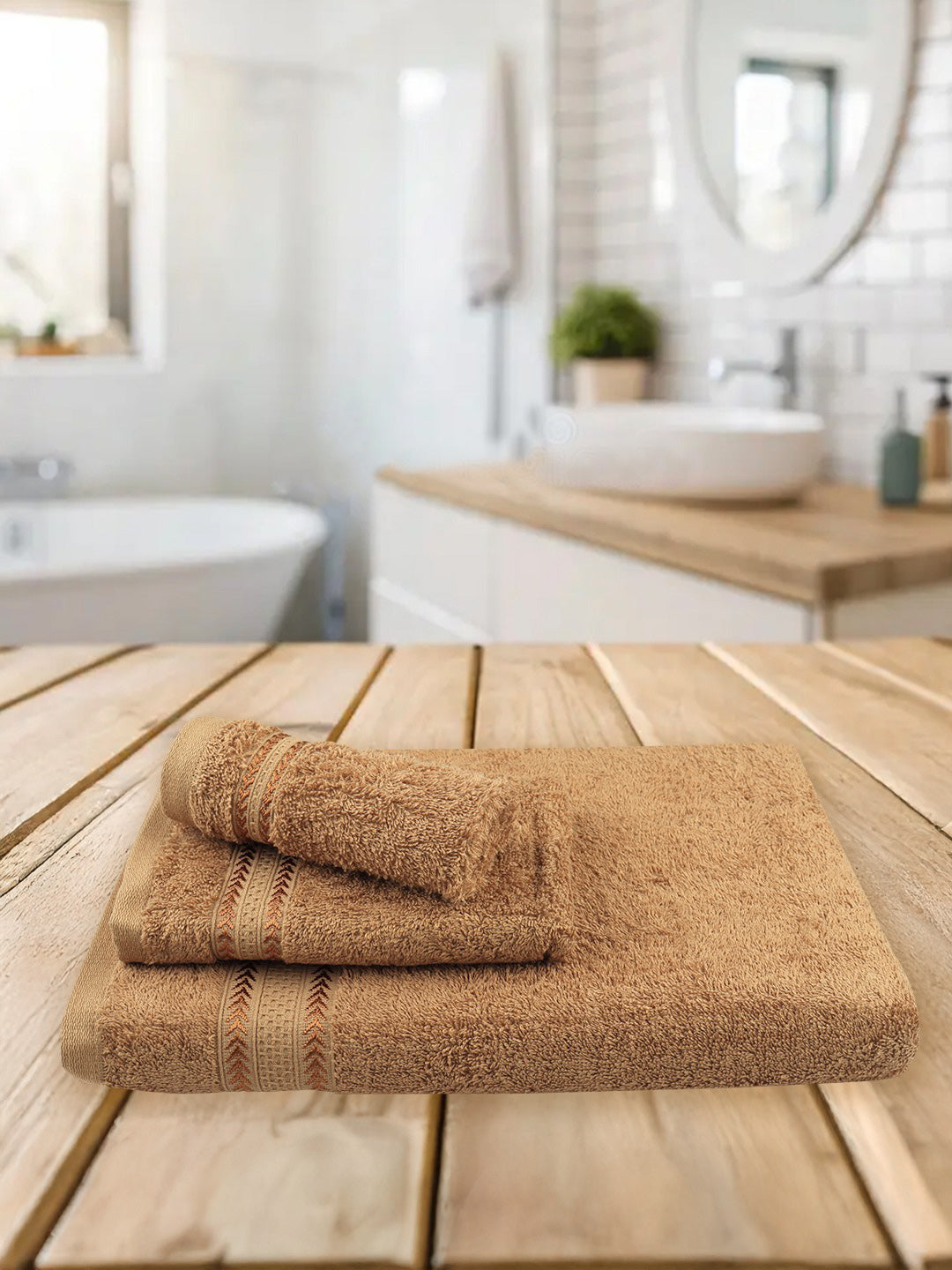 Highly Absorbent Quick Dry Cotton Bamboo Terry Towel Set – Brown Han