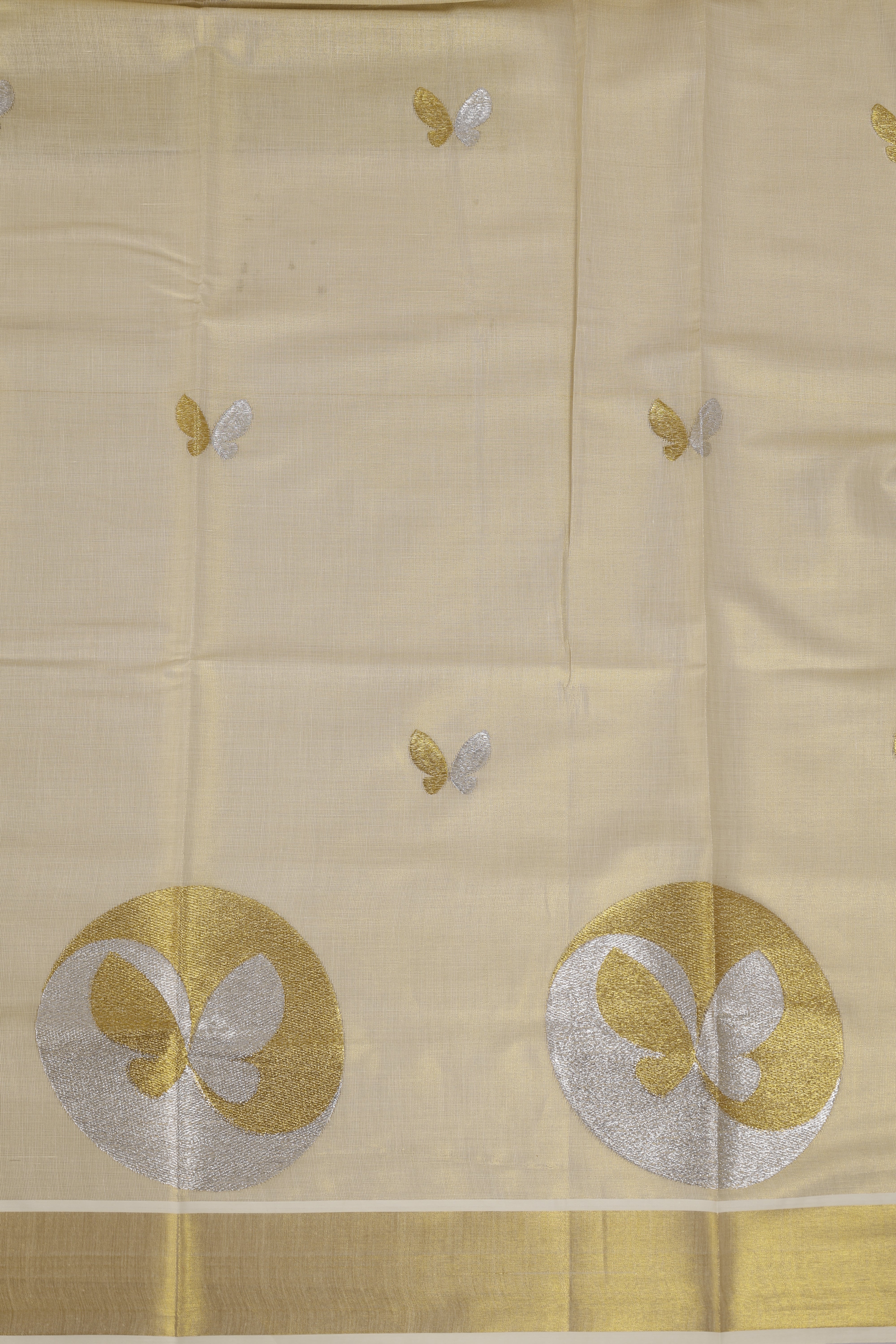Couple Combo Gold Shirt & Dhoti Set with Saree KLS47