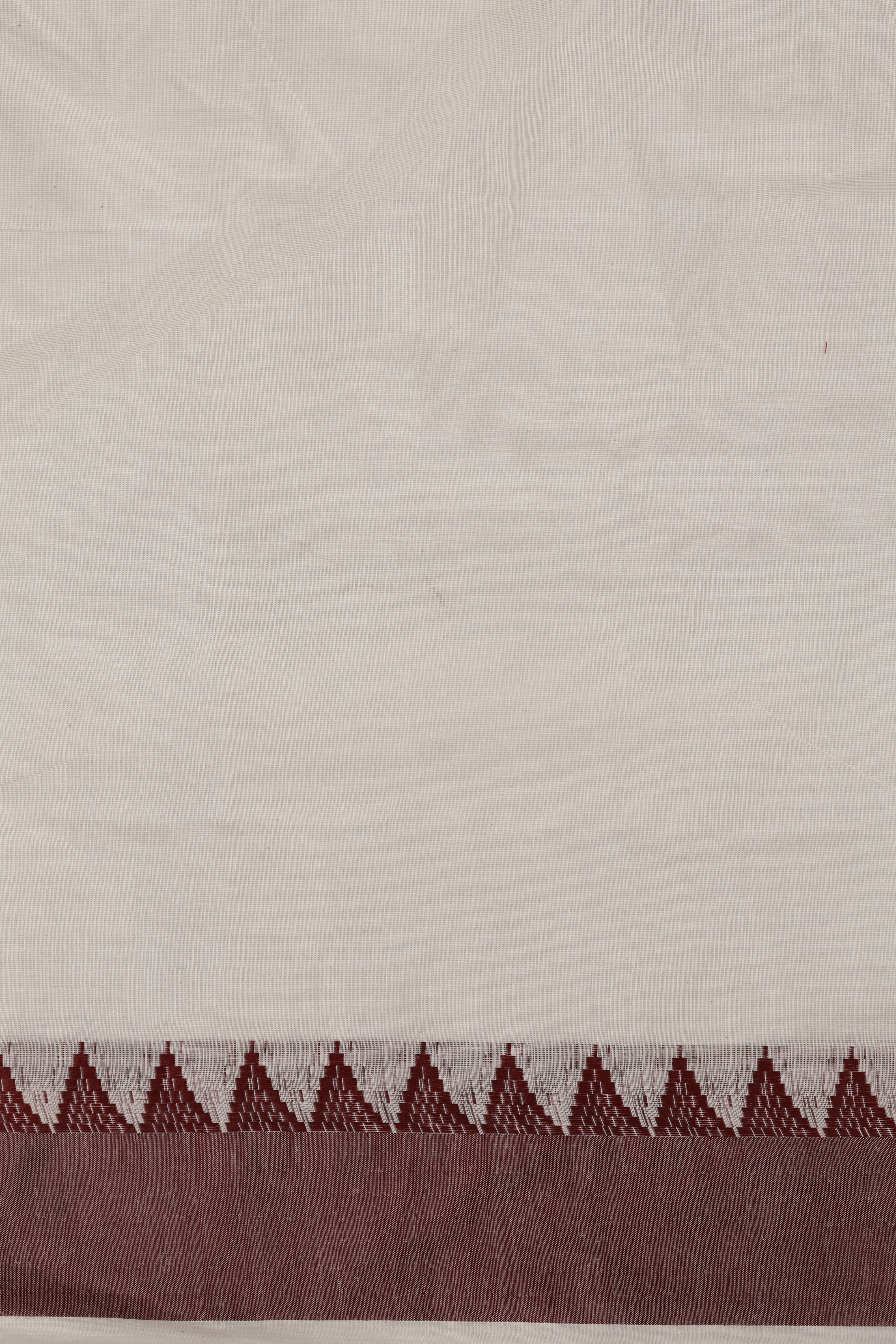 Women Kora Cotton Cream with Red Kerala Saree KLS31