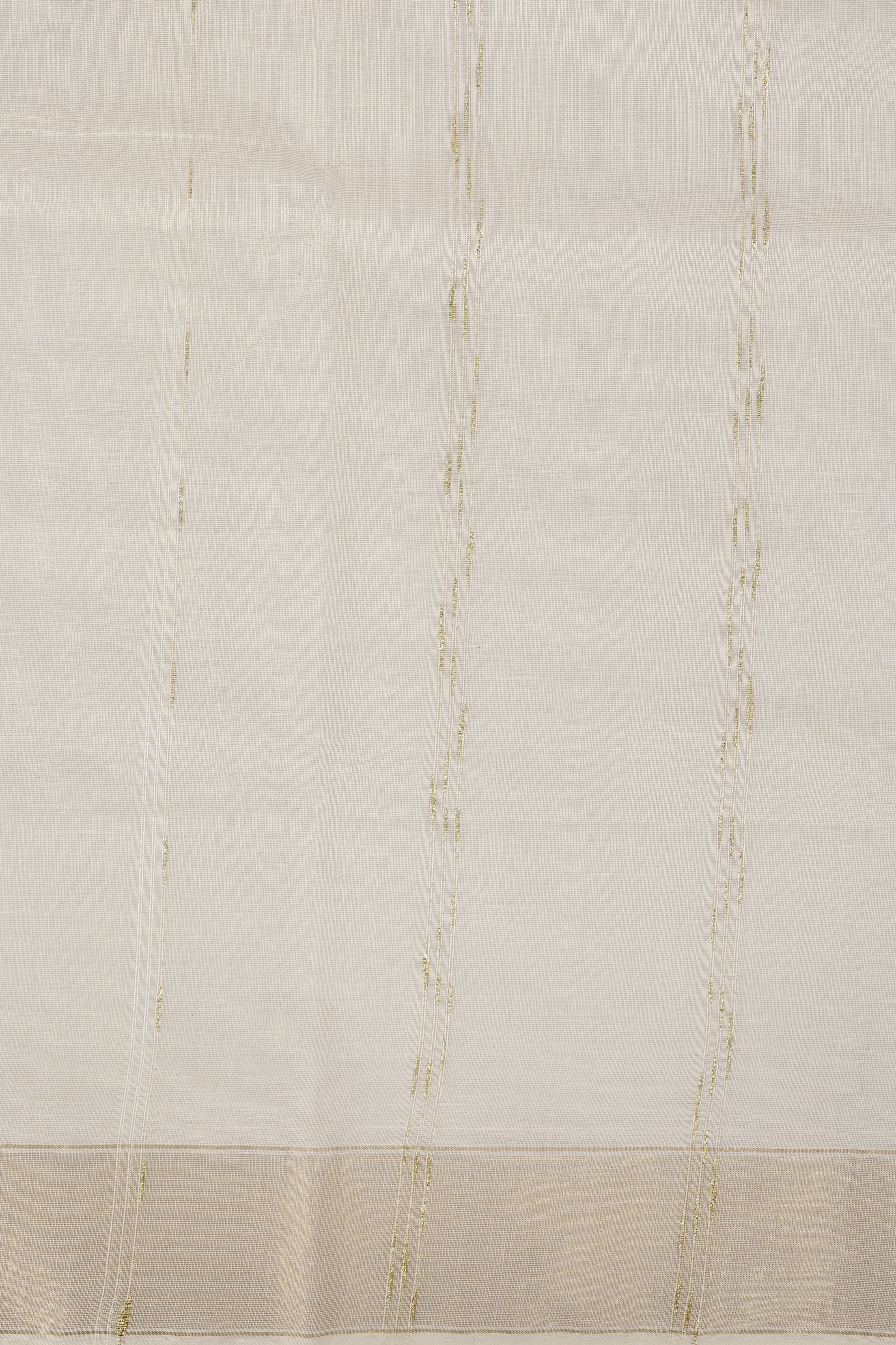 Women Kora Cotton Cream Kerala Saree with Gold Jari KLS54