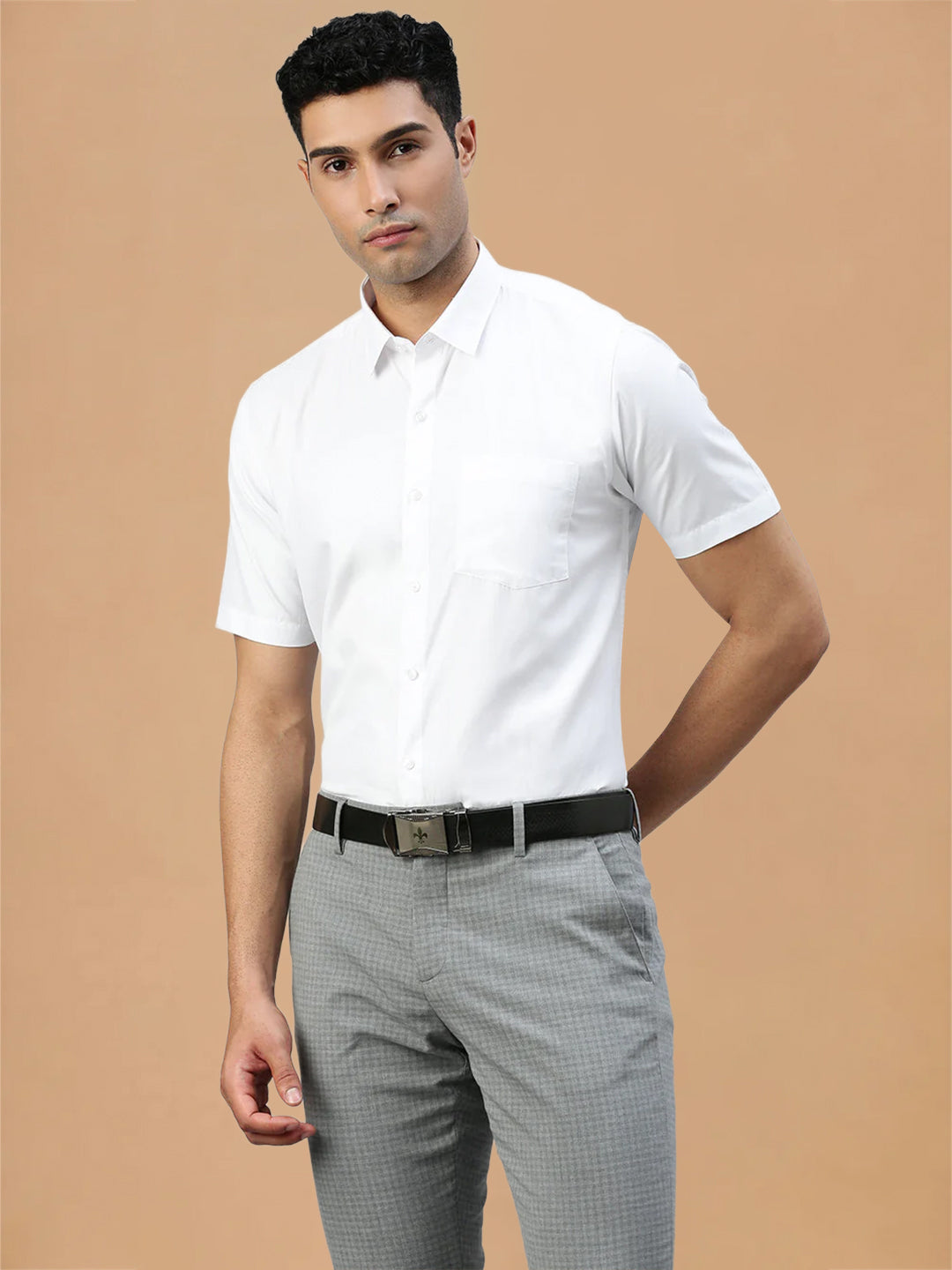Cotton Rich Prestigious Fit White Shirt 2 Pcs Combo