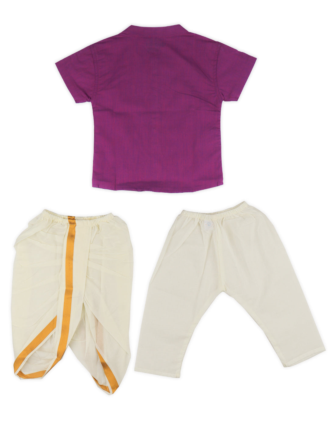 Born Baby Shirt with Pant and Panchakacham Set Purple G56