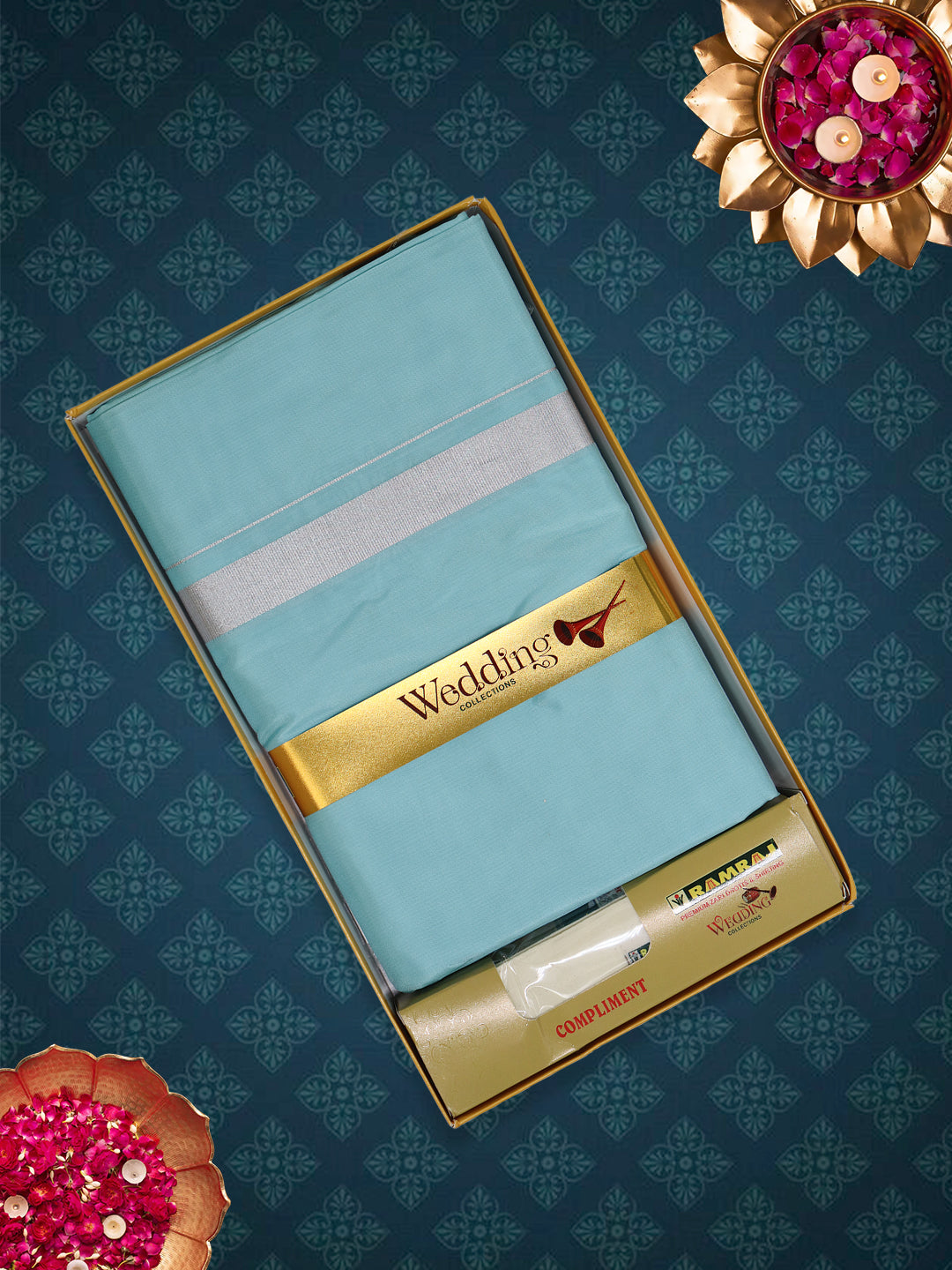 Men Art Silk Dhoti & Shirting Set P.Green Ashirwath (2 in 1)