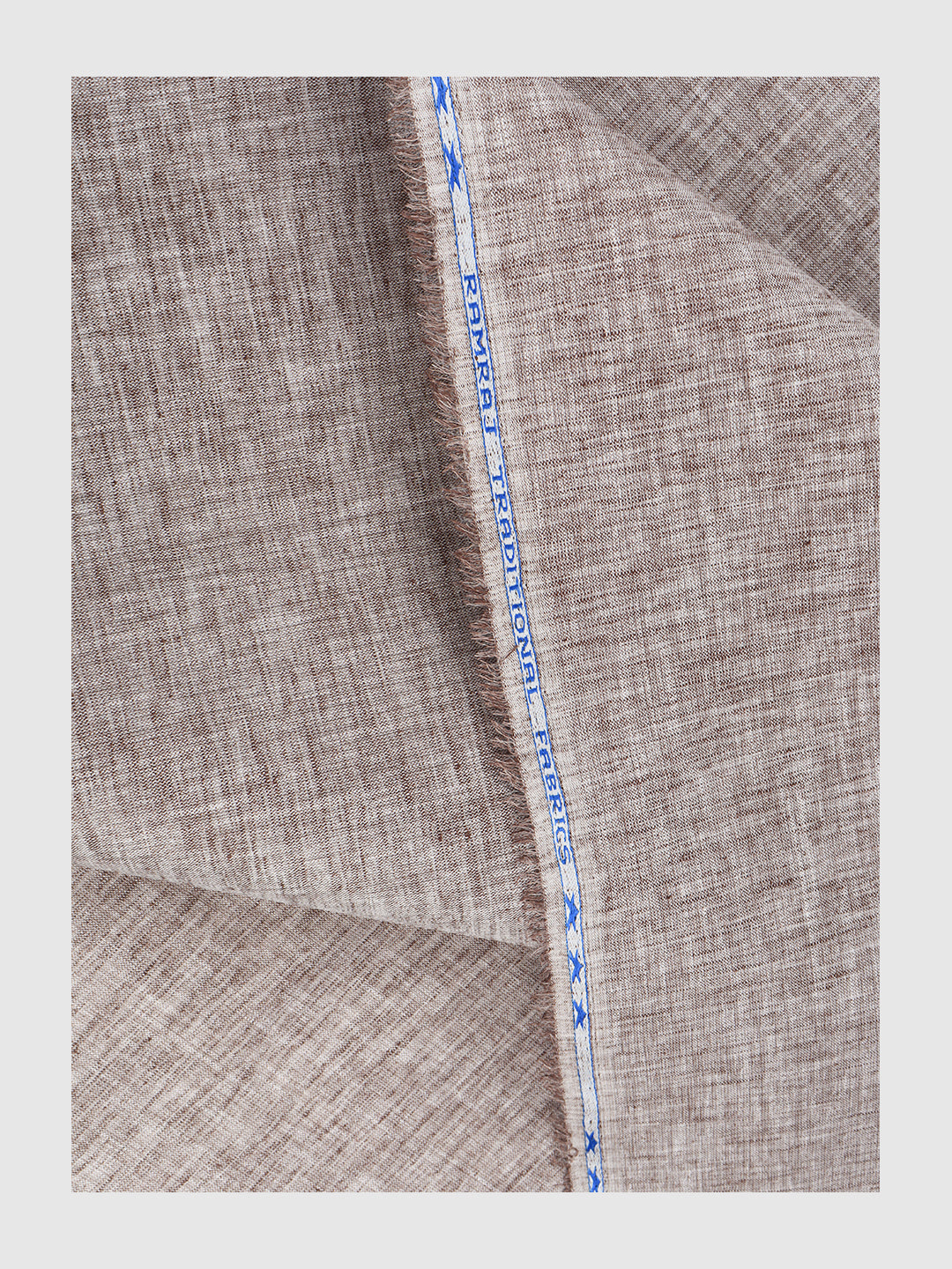 Men Cotton Blend Brown Self Design Shirt and Kurta Fabric Lampus