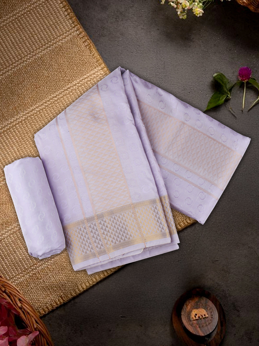 Men Art Silk Wedding Set Violet Touch Tone 150K (3*1) TT13
