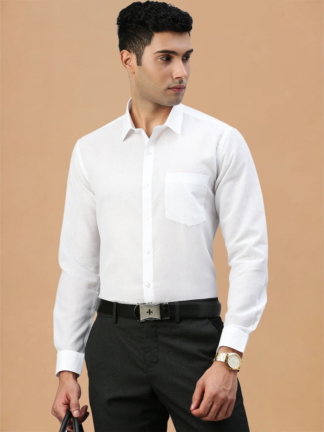 Cotton Rich White Shirt – Leader White | Liberty Cut
